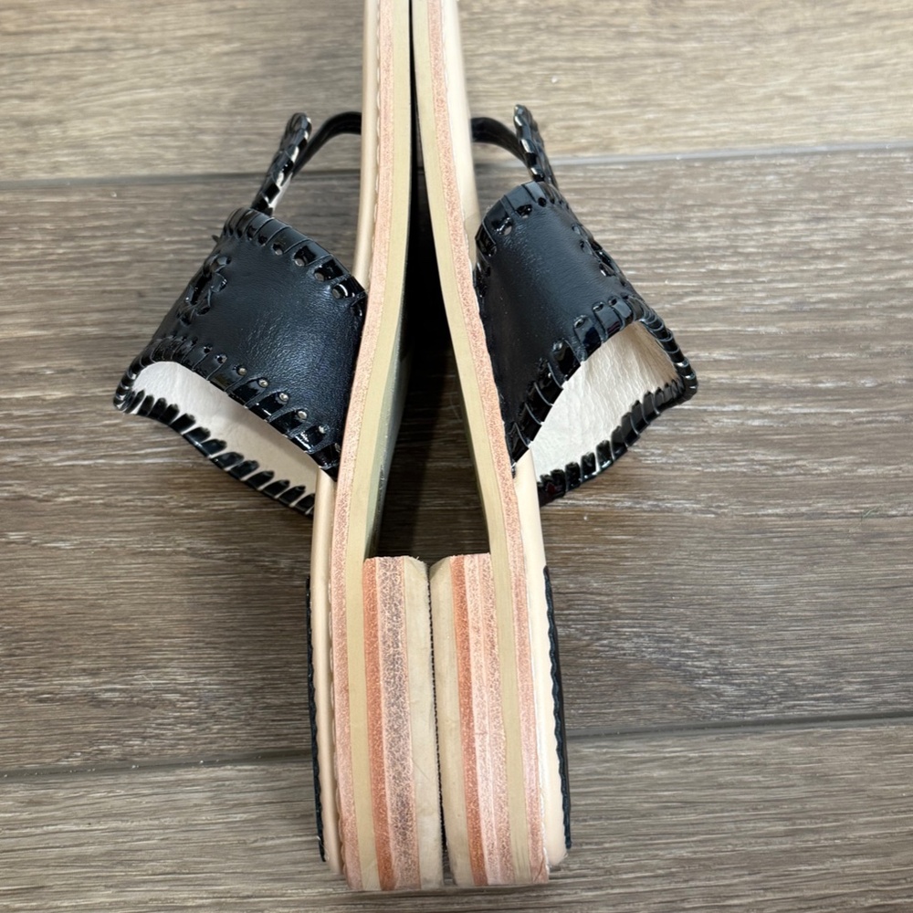 Jack Rogers Women's Jack Flat Black Sandals Size 6.5 Dressy Summer Designer - Picture 6 of 9